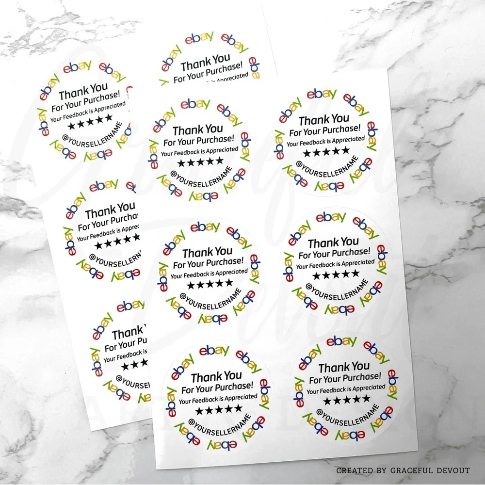 Ebay- 2" (inches) Thank You Round Sticker (96ct.) [GD35-96] - Picture 6 of 6